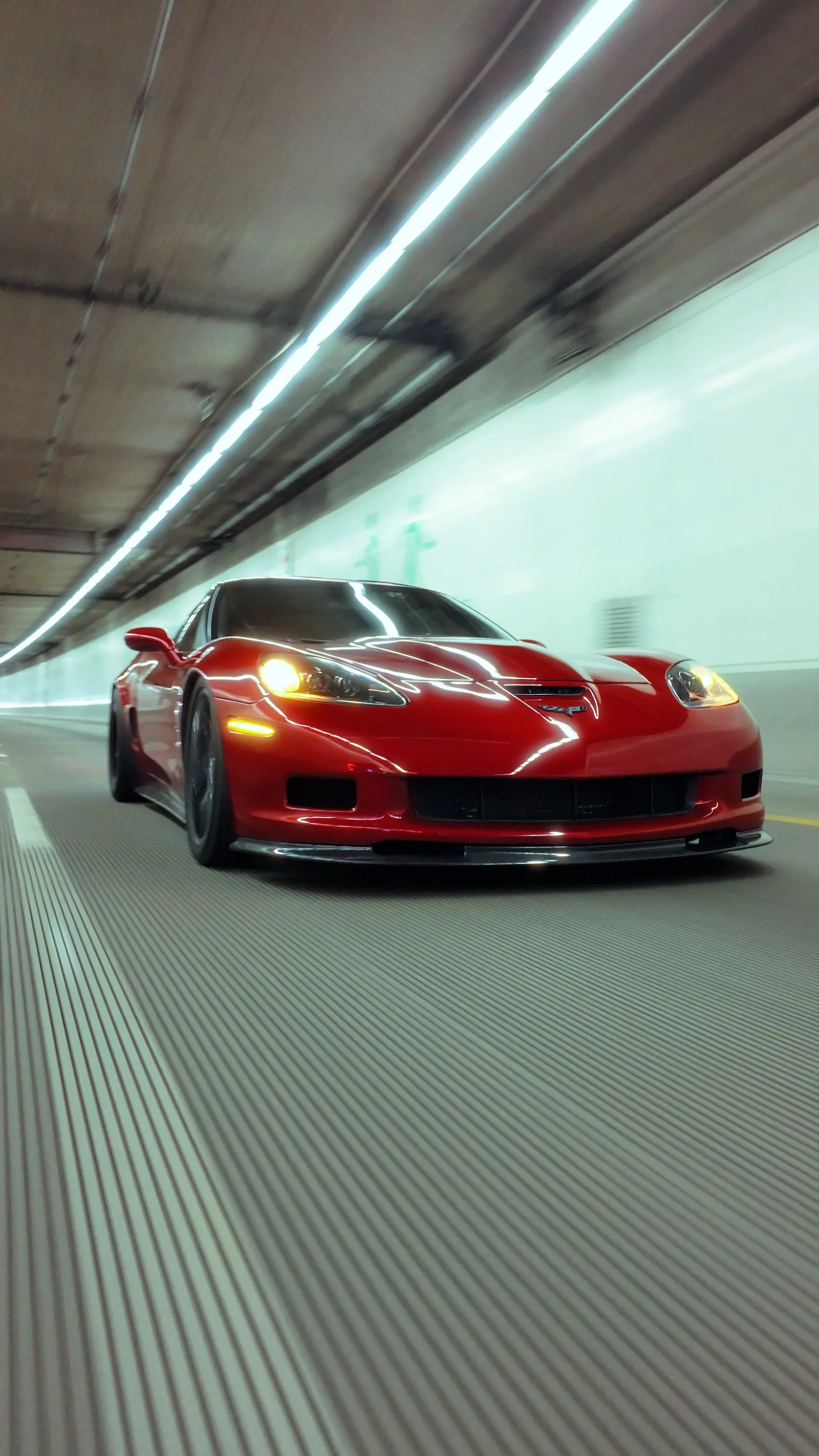 Corvette tunnel rolling shot