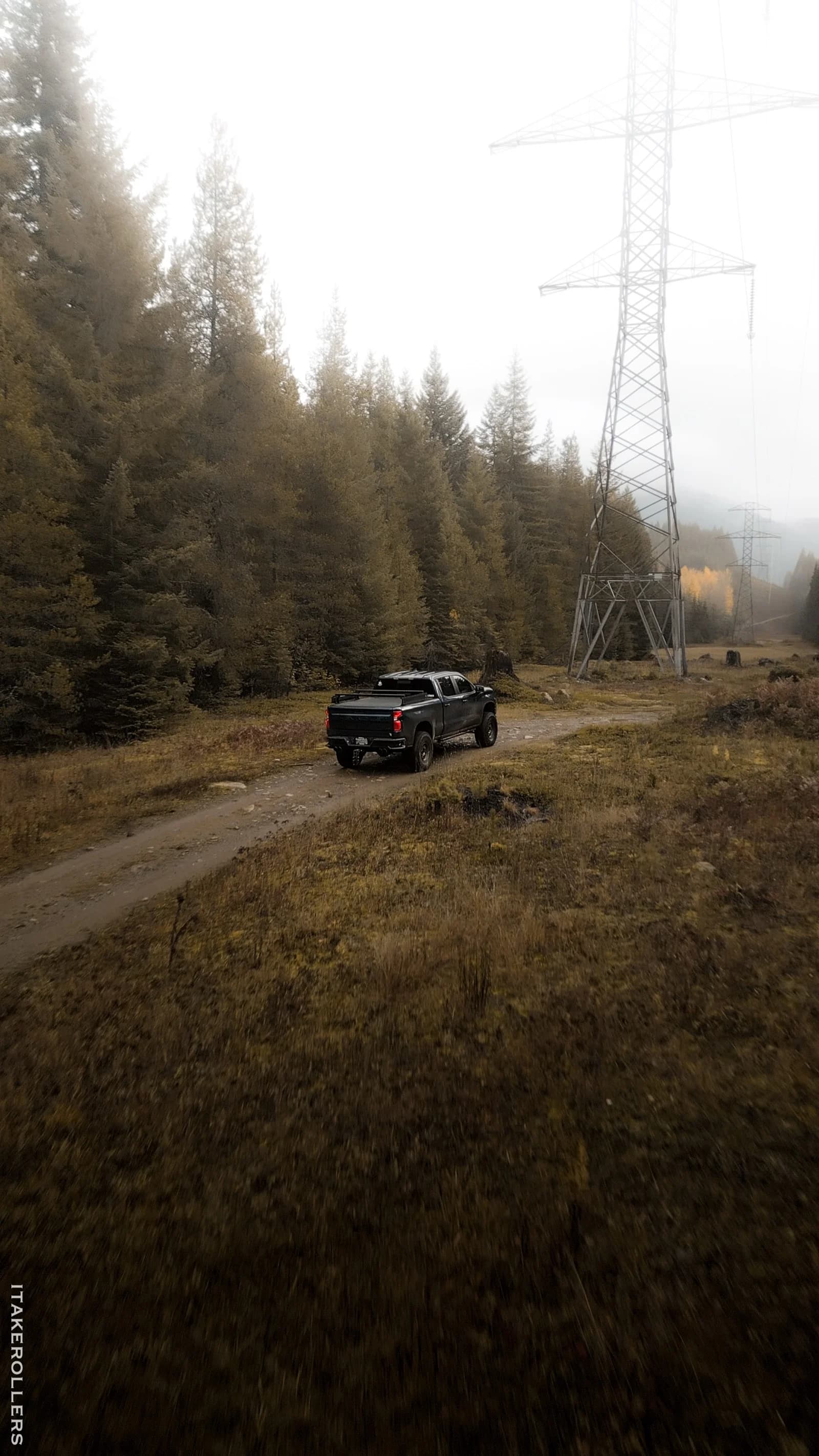 Silverado on trail distant shot